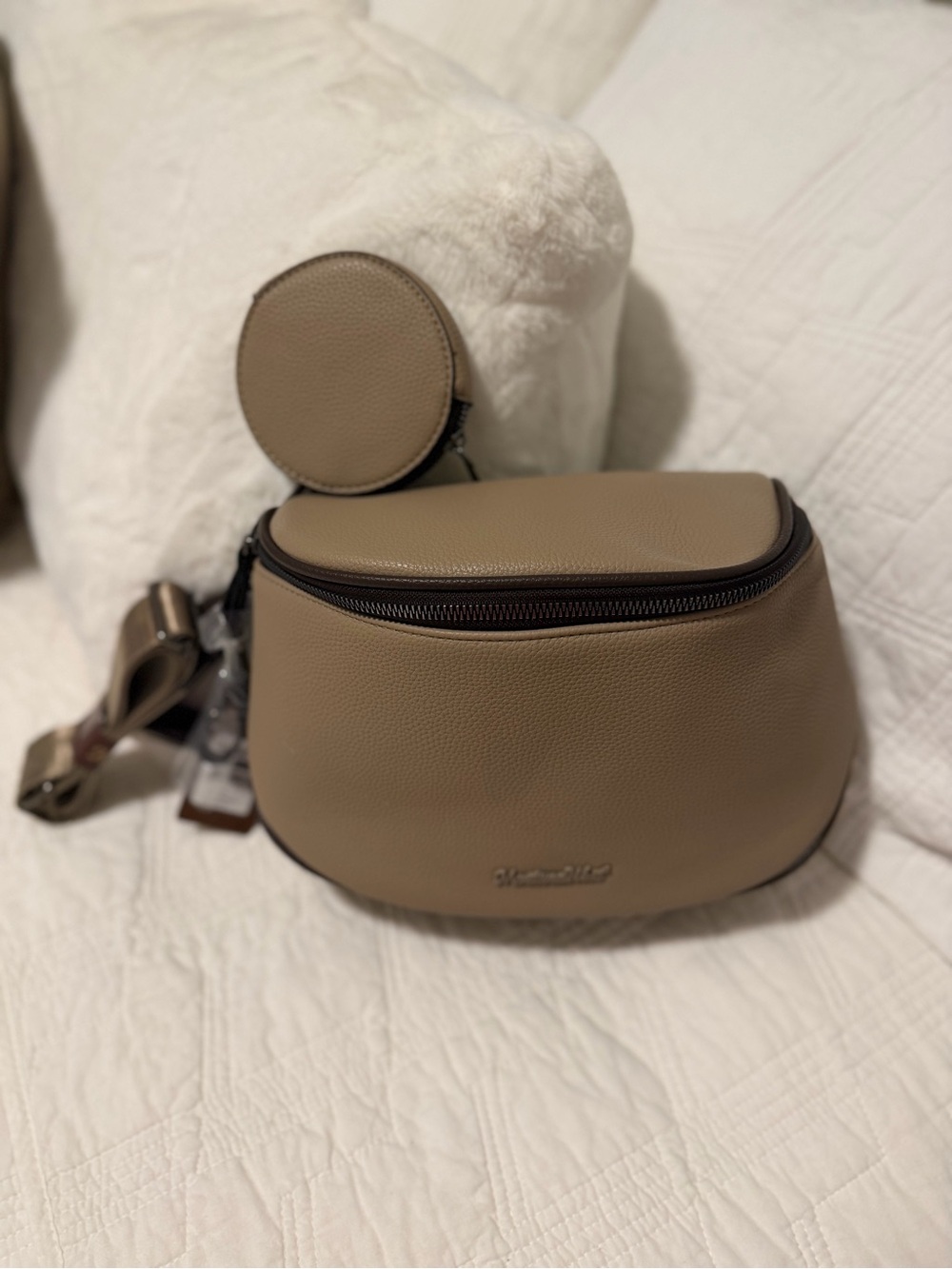 Montana West NWT Taupe Crossbody Belt Bag & pouch 7.5x12